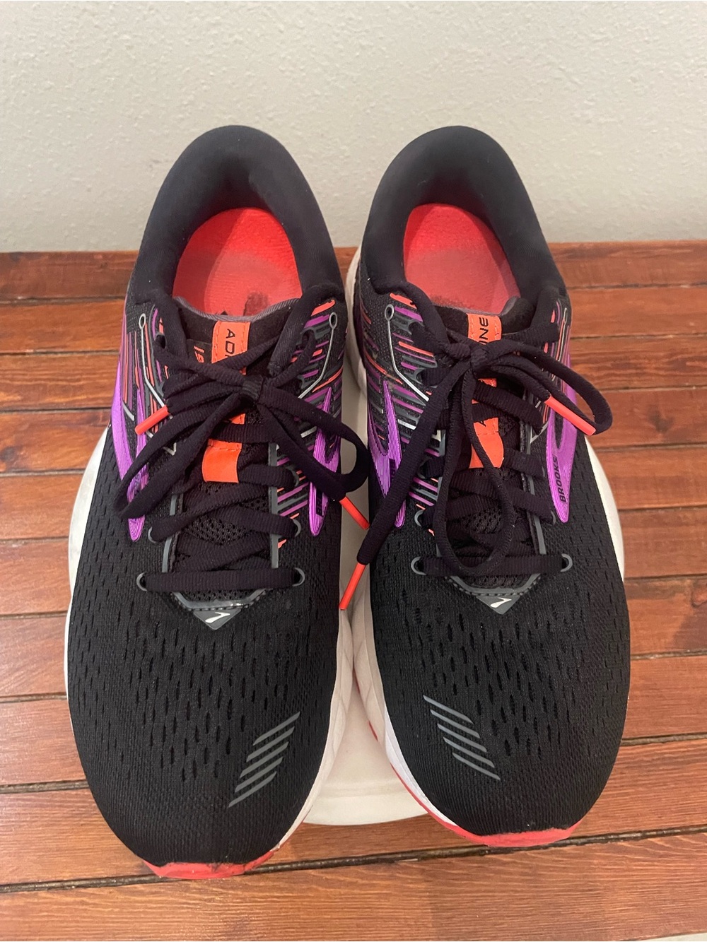 Brooks Black Running Shoes with Purple & Coral Accents - Picture 5 of 11